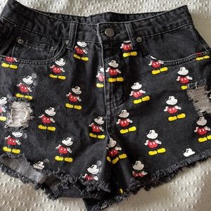 Disney Size 26 Black Cut Off Jean Shorts